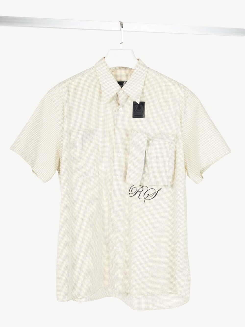 Raf Simons x Fred Perry SS20 White Check Space Pocket Shirt